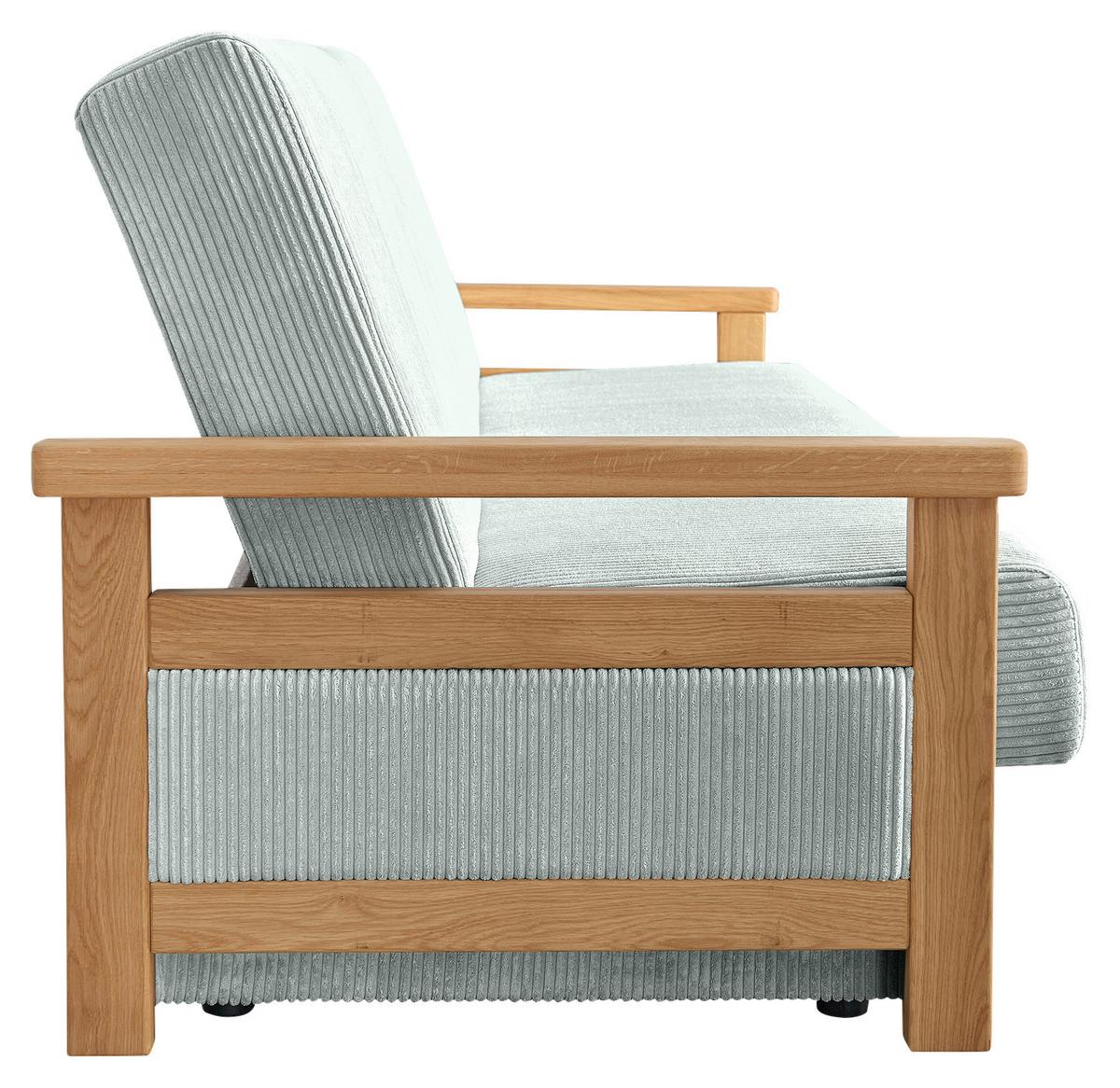 Schlafsofa Malaga Grau B: 220cm - Naturfarben/Grau, Design, Holz/Textil (220/90/90cm) - P & B