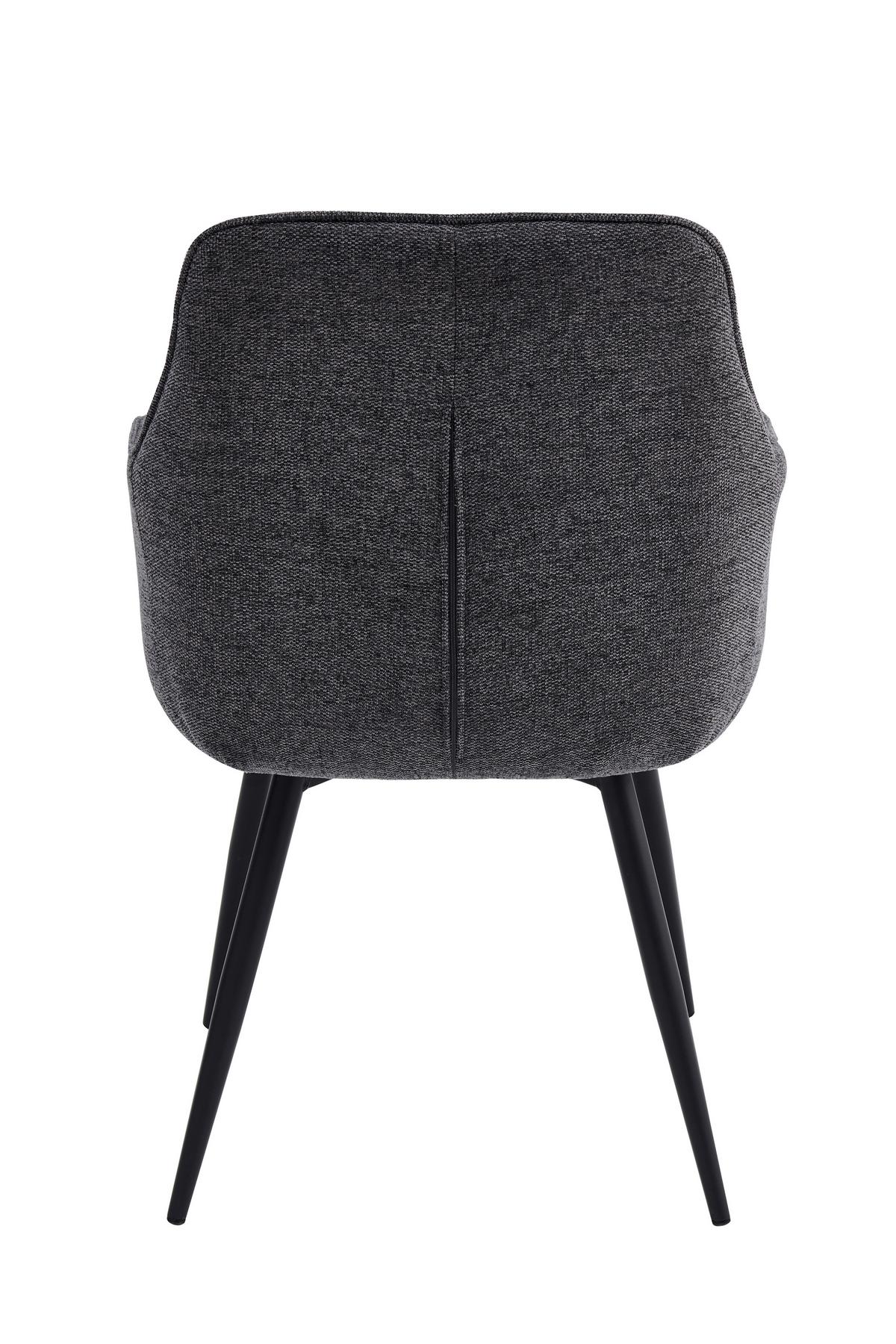 Armlehnstuhl-Set Verona I S 2er-Set - Anthrazit/Schwarz, MODERN, Textil/Metall (53/85/62cm) - MID.YOU