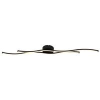 LED-Deckenleuchte 67336-30 - Opal/Schwarz, Design, Kunststoff/Metall (110,4/13/5,6cm) - Globo