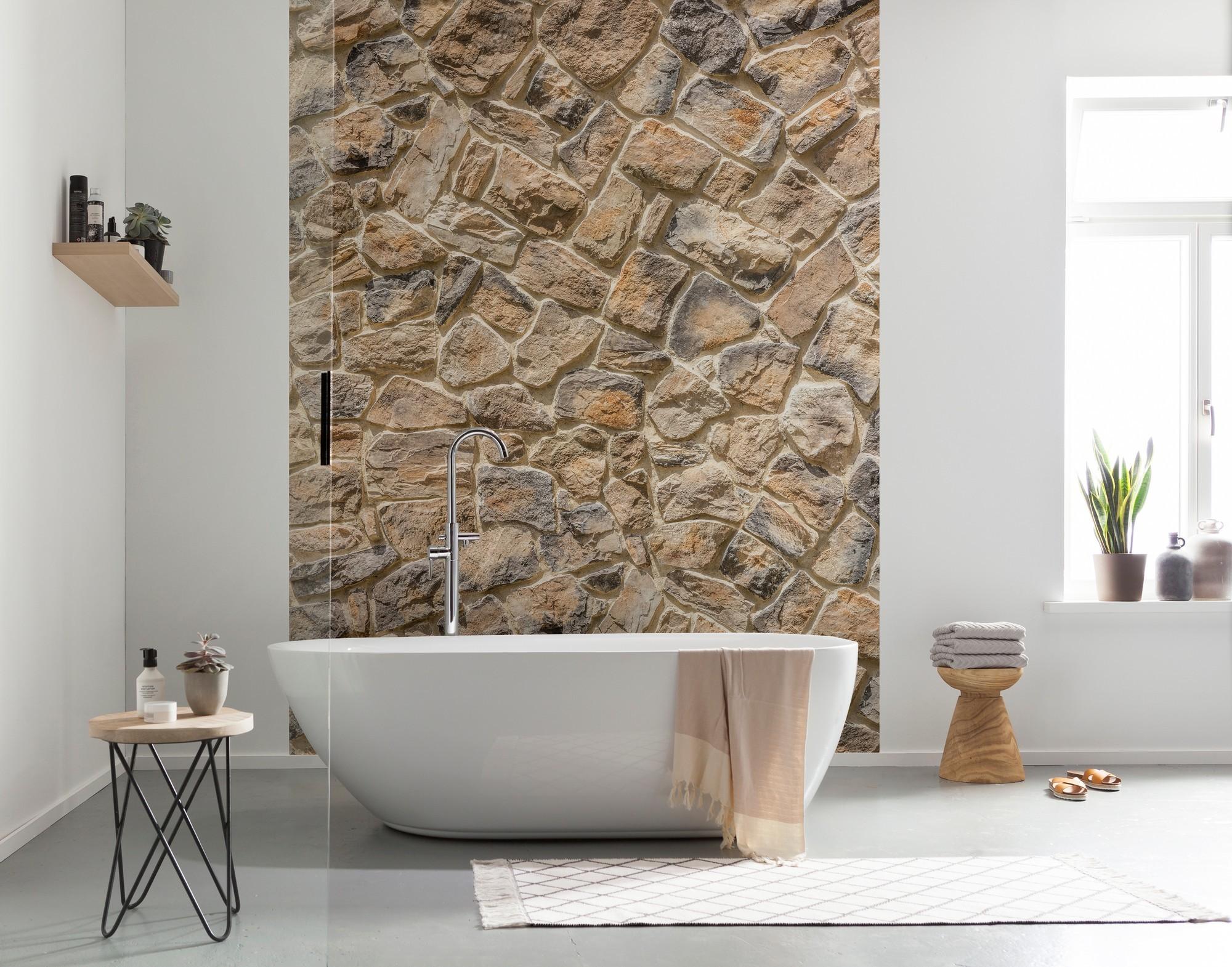 Vliestapete Muro - Taupe/Braun, Natur (200/260cm)