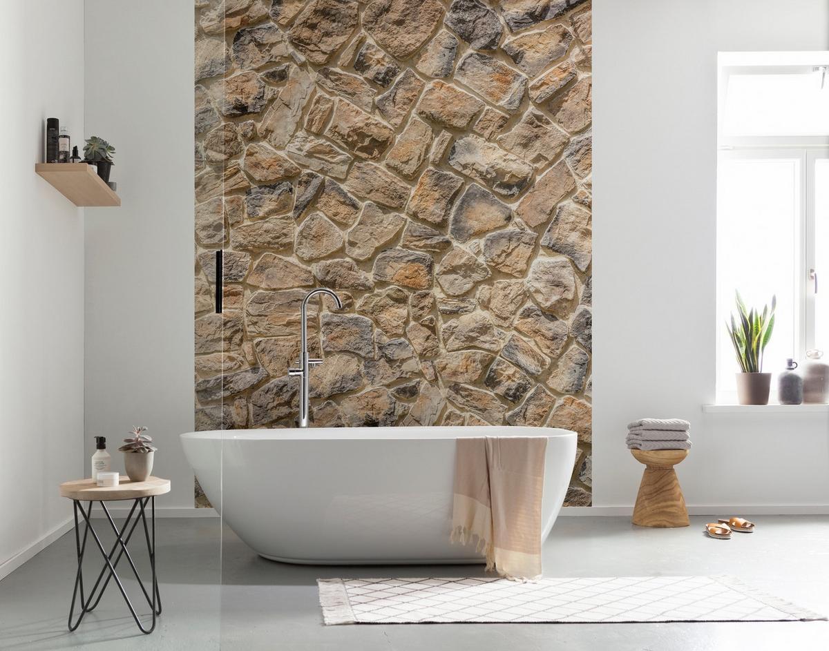 Vliestapete Muro - Taupe/Braun, Natur (200/260cm)