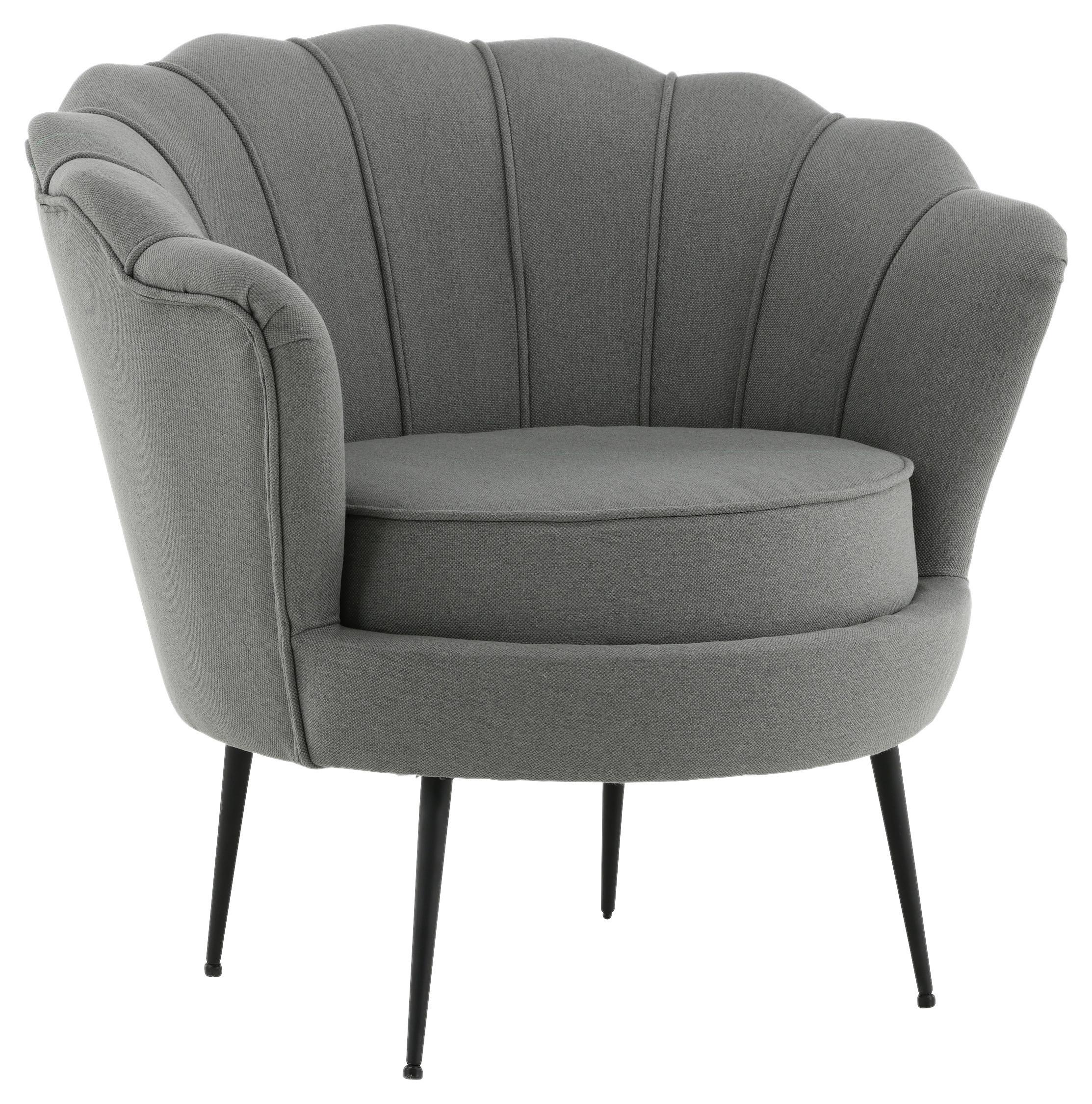 Sessel Calais - Schwarz/Grau, Design, Textil/Metall (83/76/77cm) - Livetastic