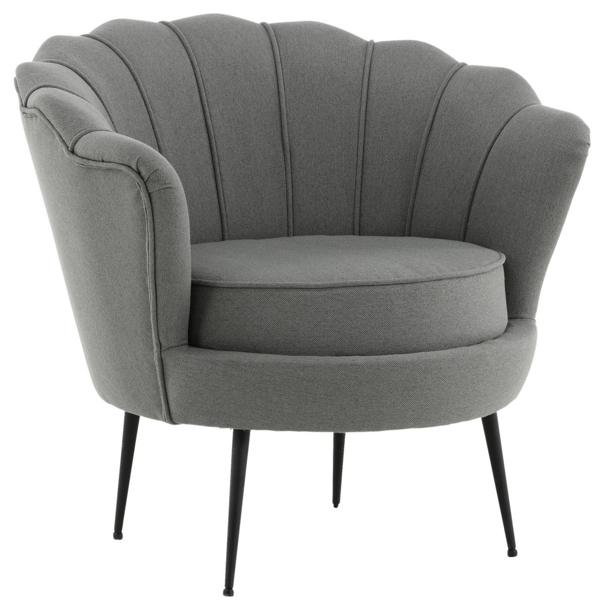 Sessel Calais - Schwarz/Grau, Design, Textil/Metall (83/76/77cm) - Livetastic