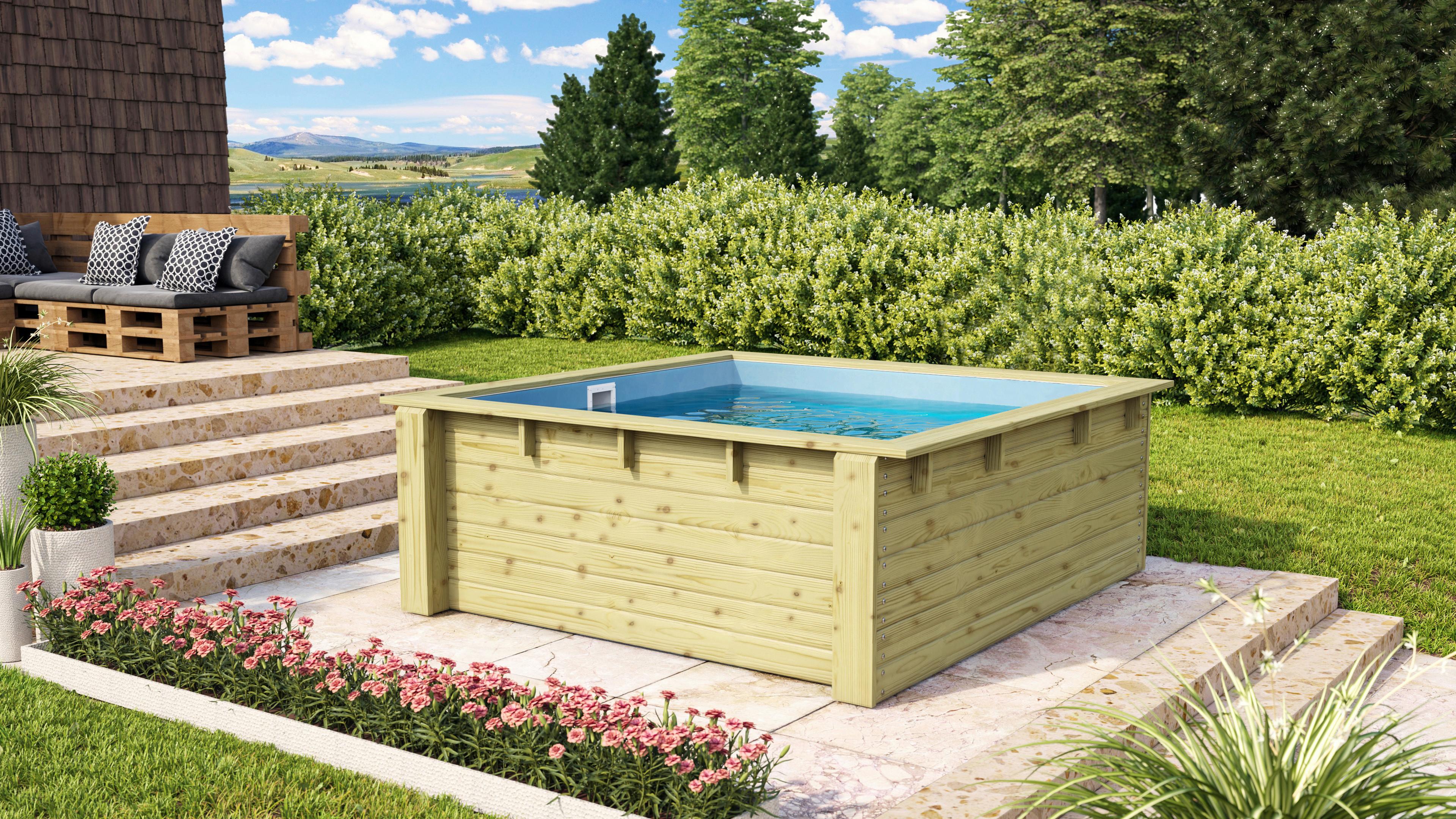 Pool-Set Minipool Percy 40160 Minipool Percy - Blau/Naturfarben, Basics, Holz (220/78/223cm)
