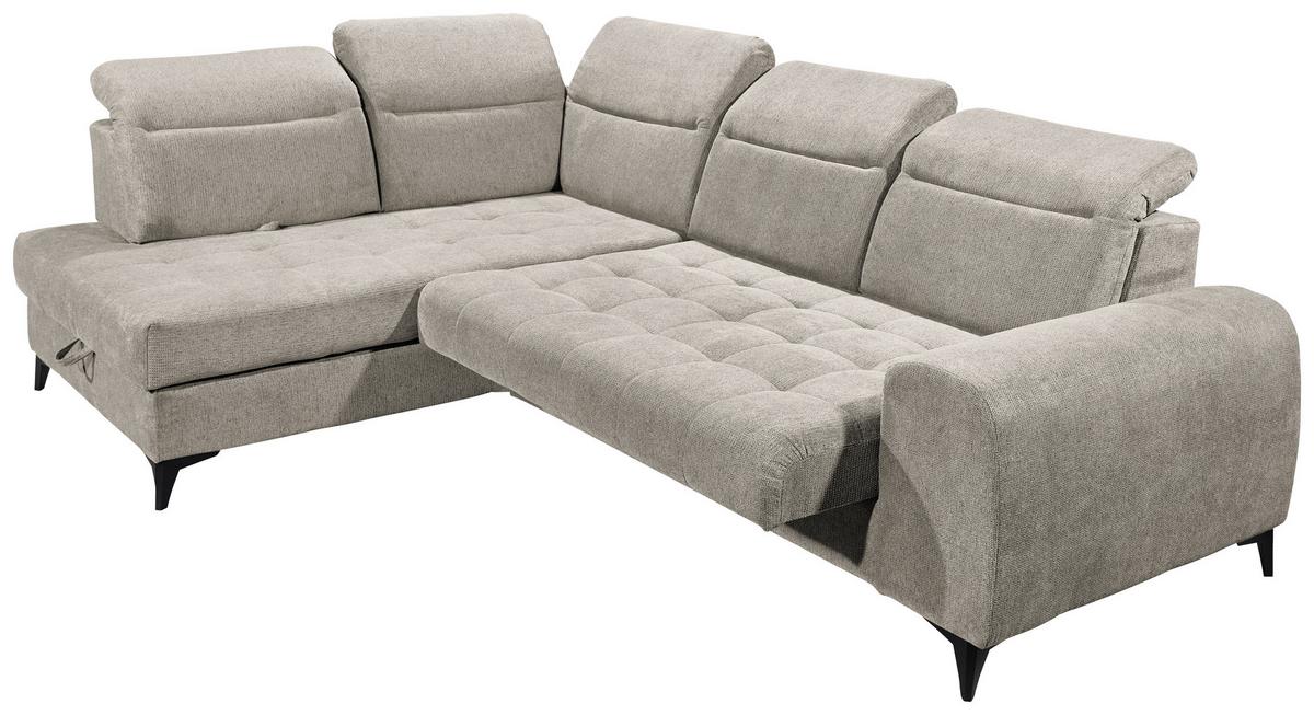 Ecksofa Rockdale Grau S: 200x282 cm - Schwarz/Grau, KONVENTIONELL, Textil (200/282cm) - MID.YOU
