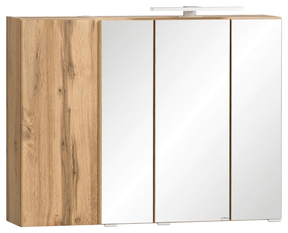 Spiegelschrank Varese B: 85 cm Wotaneiche Dekor - MODERN, Glas/Holzwerkstoff (85/64/20cm) - Held