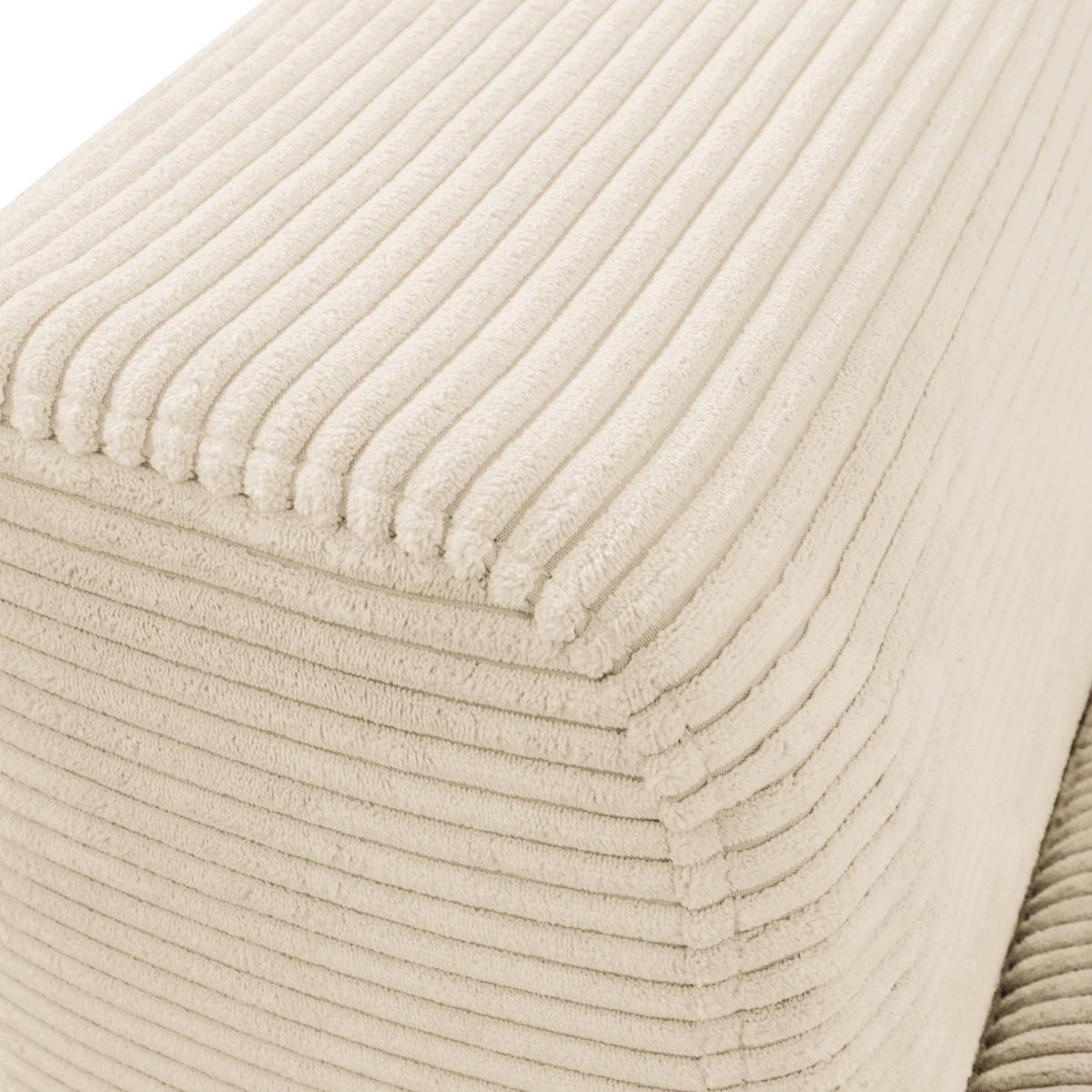 Ecksofa Berlin Cord Creme 313x172 cm - Creme/Schwarz, Design, Textil (313/172cm) - Livetastic