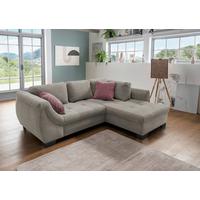 Ecksofa mit Schlaffunktion Flora Graubraun Kord - Koralle/Graubraun, Design, Textil (250/190cm) - MID.YOU