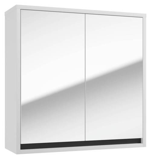 Spiegelschrank Slito 2-Türig BxHxT: 60x60x20 cm - Anthrazit/Weiß, Basics, Holzwerkstoff (60/60/20cm) - MID.YOU