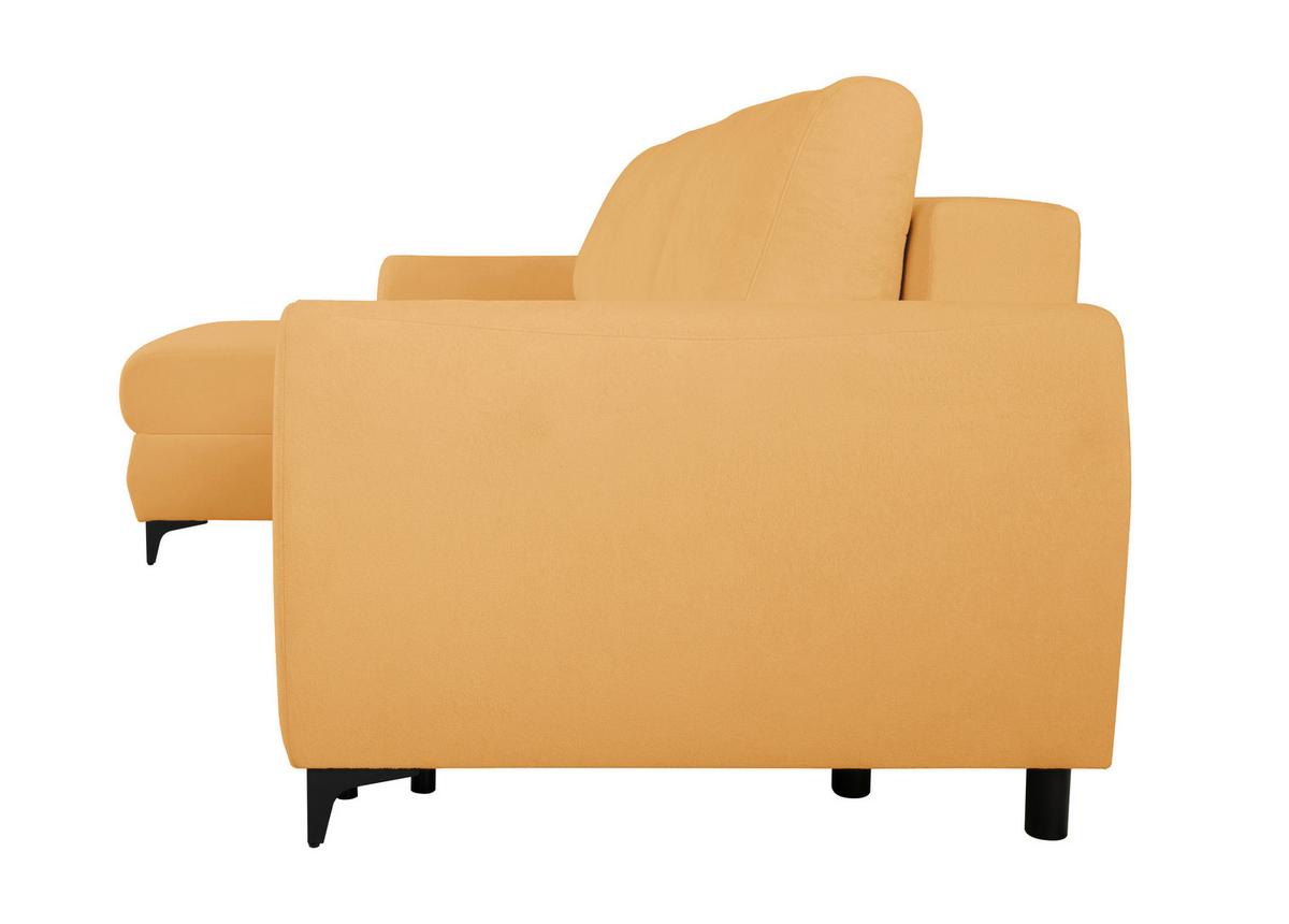 Ecksofa Moli, Gelb S: 236x148 cm - Gelb/Schwarz, Design, Textil (236/148cm) - MID.YOU