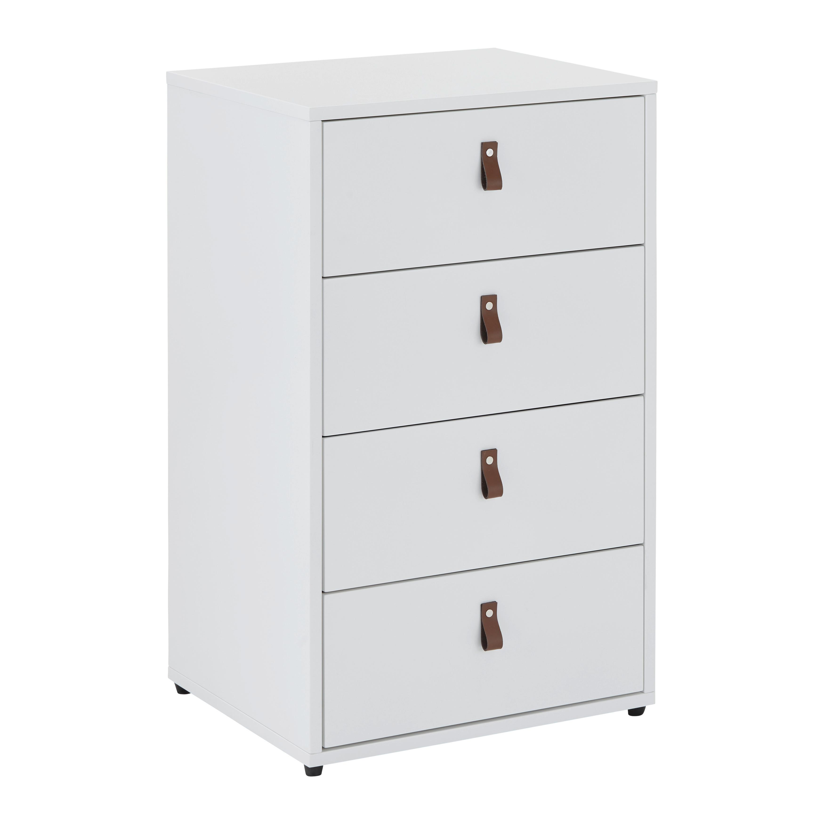 Komoda Mick - bílá/černá, Moderní, kompozitní dřevo/plast (46/77/40cm) - Modern Living