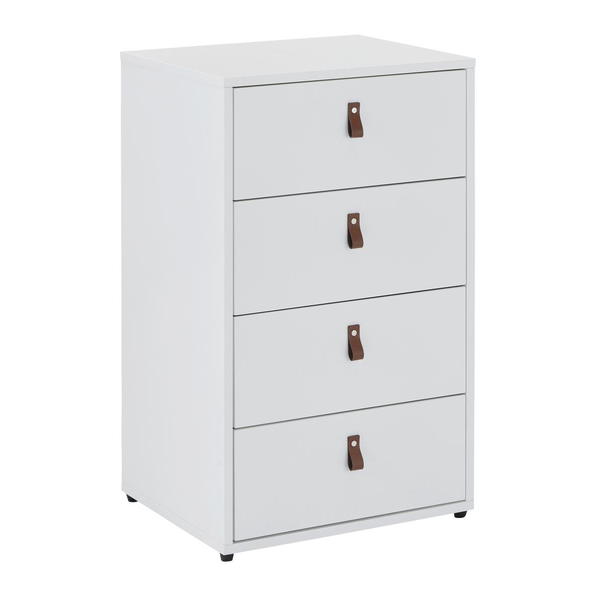 Komoda Mick - bílá/černá, Moderní, kompozitní dřevo/plast (46/77/40cm) - Modern Living
