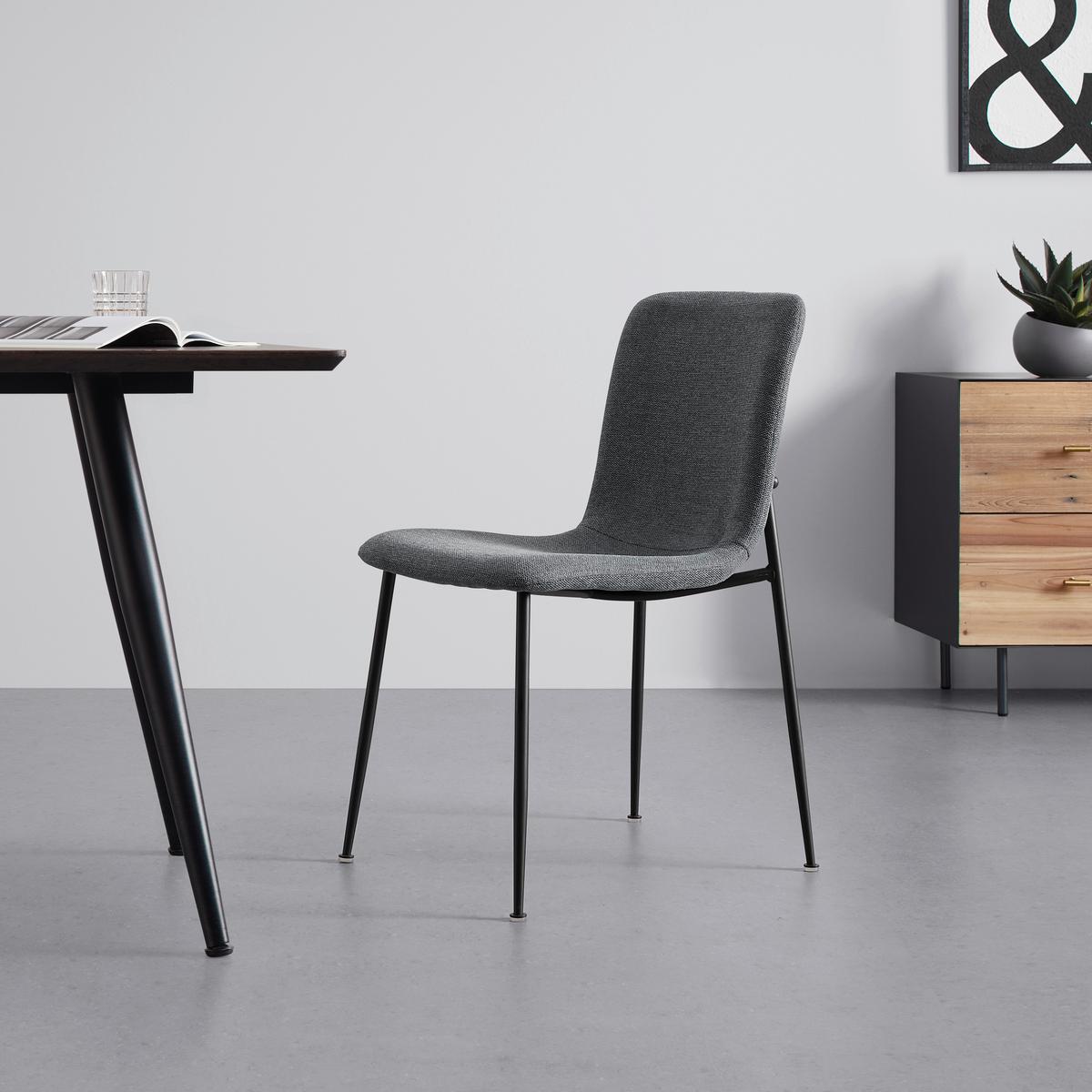 Jídelní židle NELE šedá - šedá/černá, Moderní, kov/dřevo (43/83/56cm) - P & B