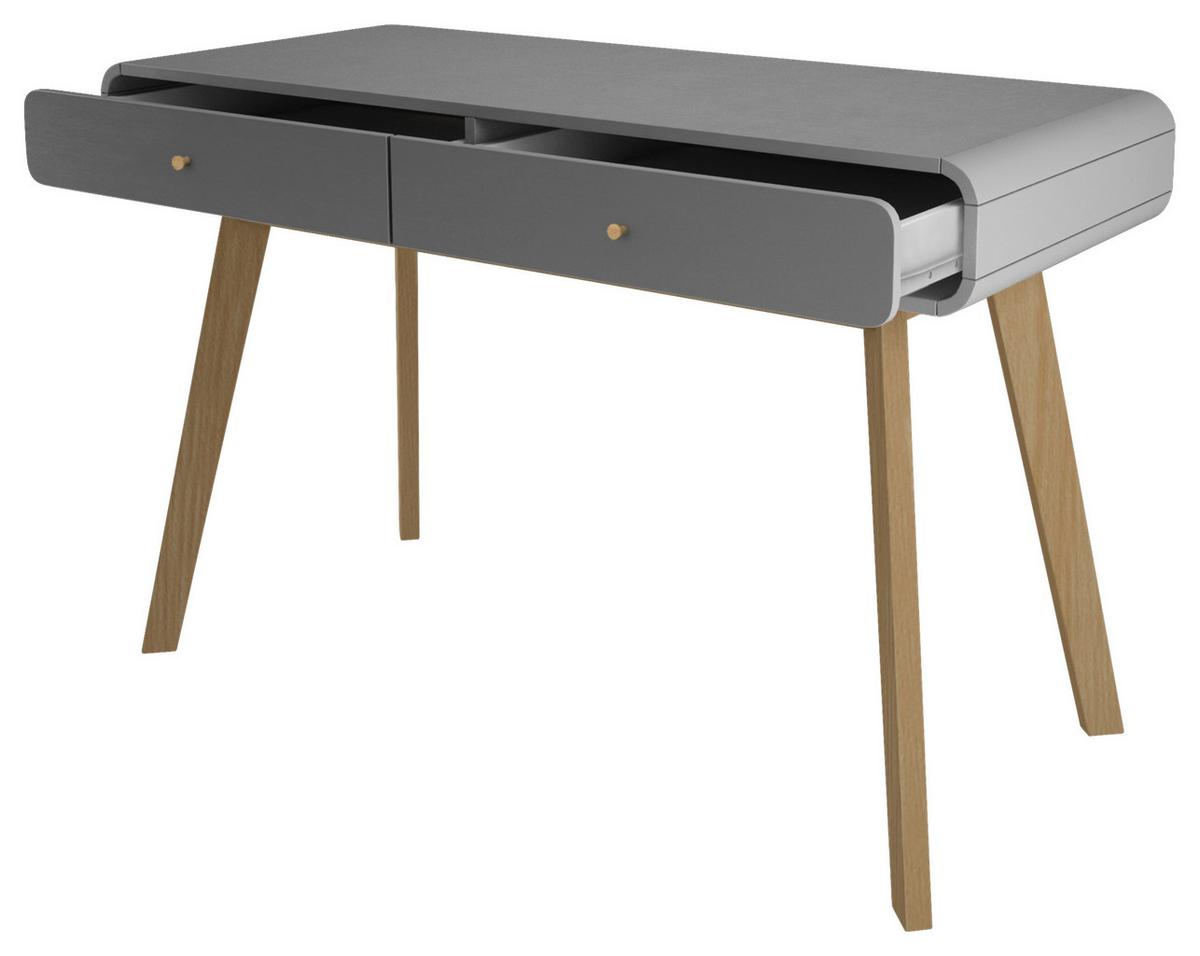 Schreibtisch Cassie Grau/Eichefarben L: 120cm - Eichefarben/Grau, Design, Holzwerkstoff (120/79/50cm) - MID.YOU