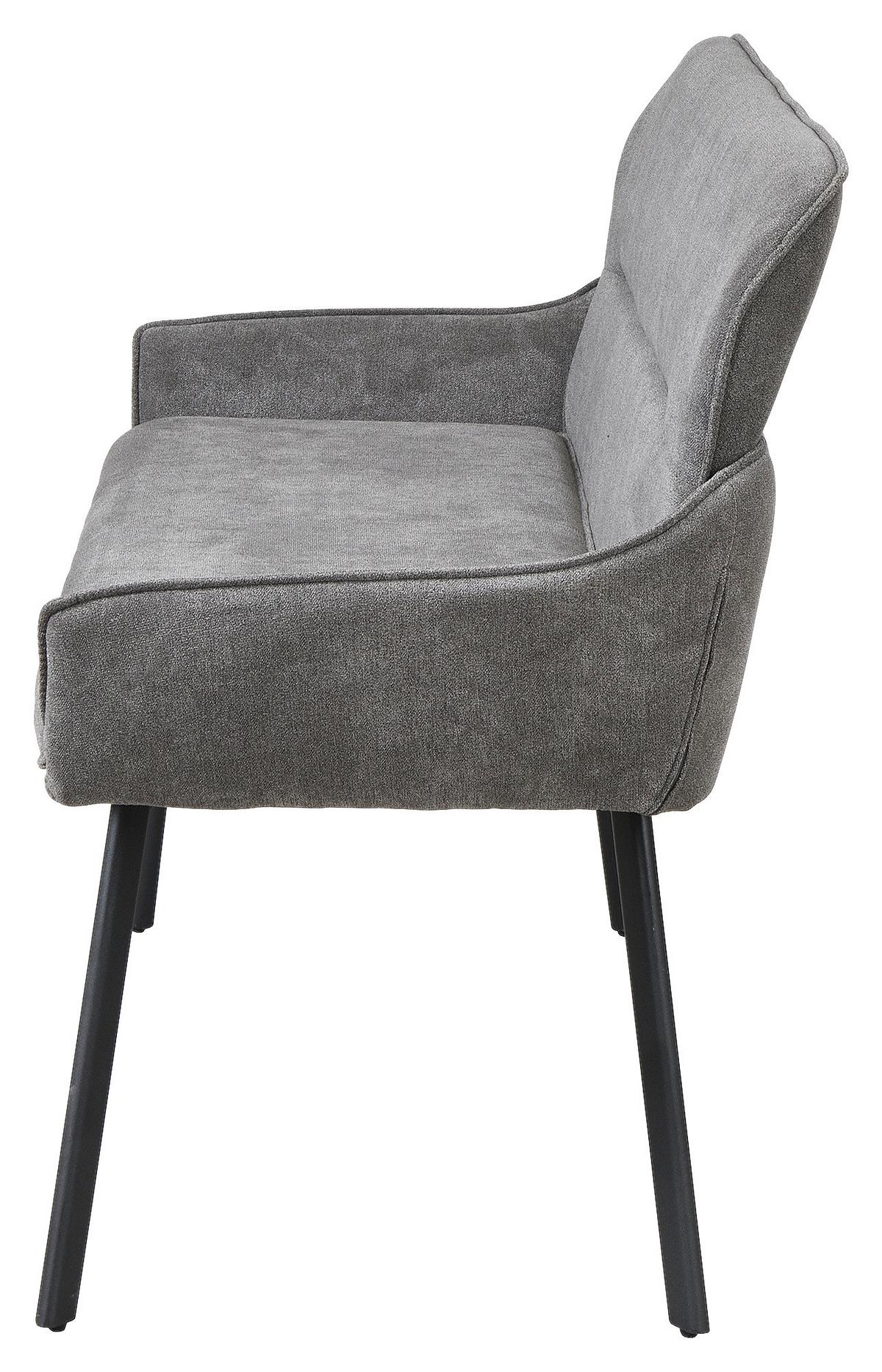 Sitzbank Rico - Dunkelgrau/Schwarz, MODERN, Textil/Metall (140/90/62cm) - MID.YOU
