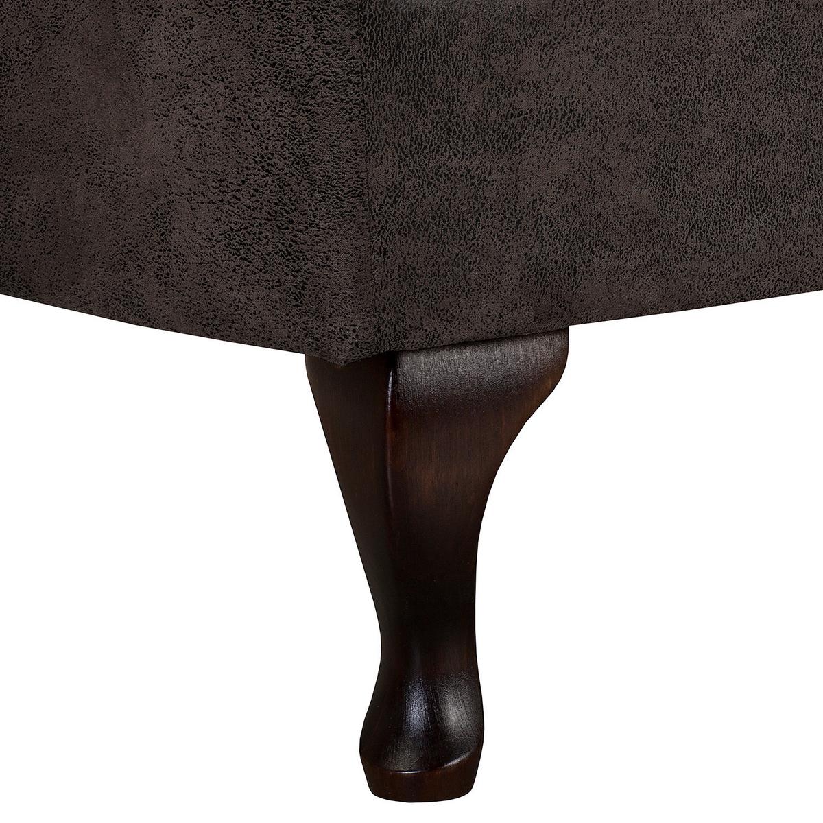 Récamiere Pako Schwarz B: 185cm - Schwarz/Braun, Design, Textil (185/93/75cm) - Livetastic