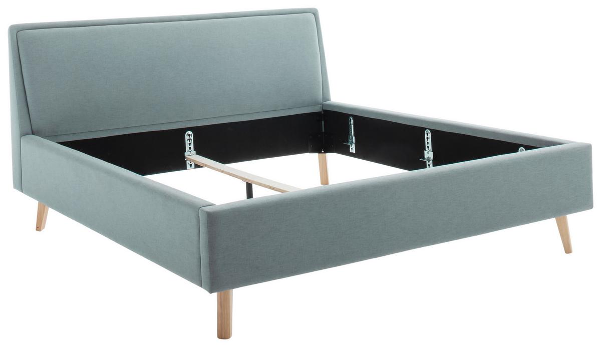 Polsterbett Frieda 160x200cm Hellblau - Eschefarben/Hellblau, KONVENTIONELL, Textil (160/200cm) - Livetastic