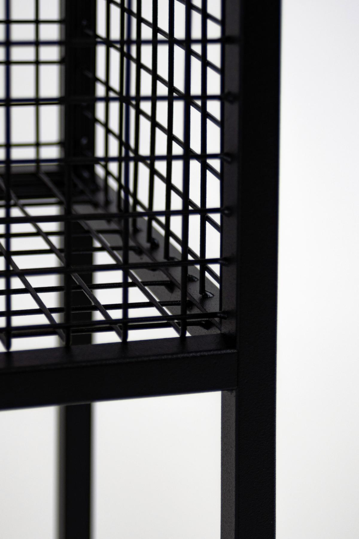 Blumenständer Aluminium Schwarz BxHxT: 60x75x23 Cn - Schwarz, Basics, Metall (60/75/23cm)