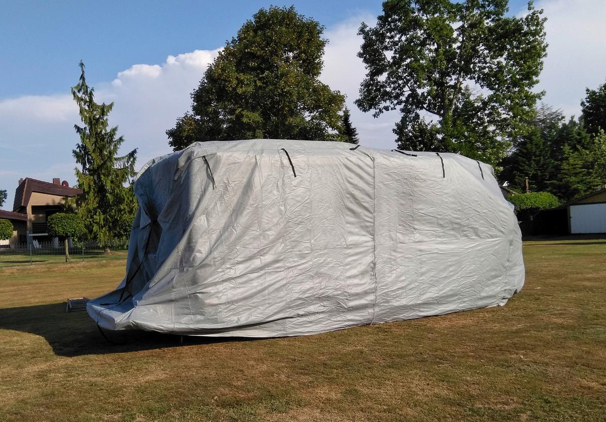 Schutzplane Abdeckplane für Wohnmobil Gr. L Grau - Grau, Basics, Kunststoff (235/275/870cm)