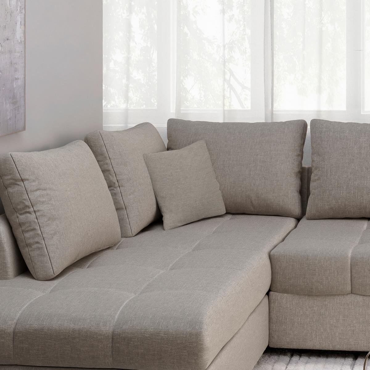 Eckschlafsofa Alvito Taupe S: 202x298 Cm - Taupe/Schwarz, MODERN, Textil (202/298cm) - MID.YOU