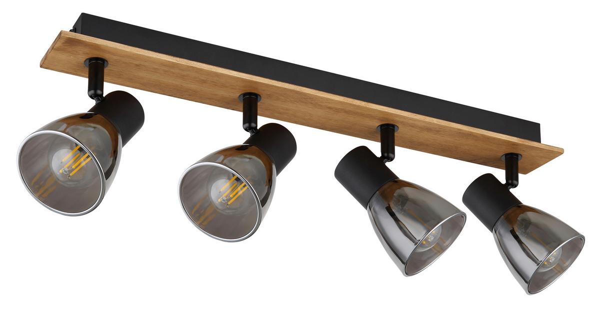 Strahler 54307-4w - Dunkelbraun/Schwarz, Natur, Glas/Holz (50/7/15,5cm) - Globo