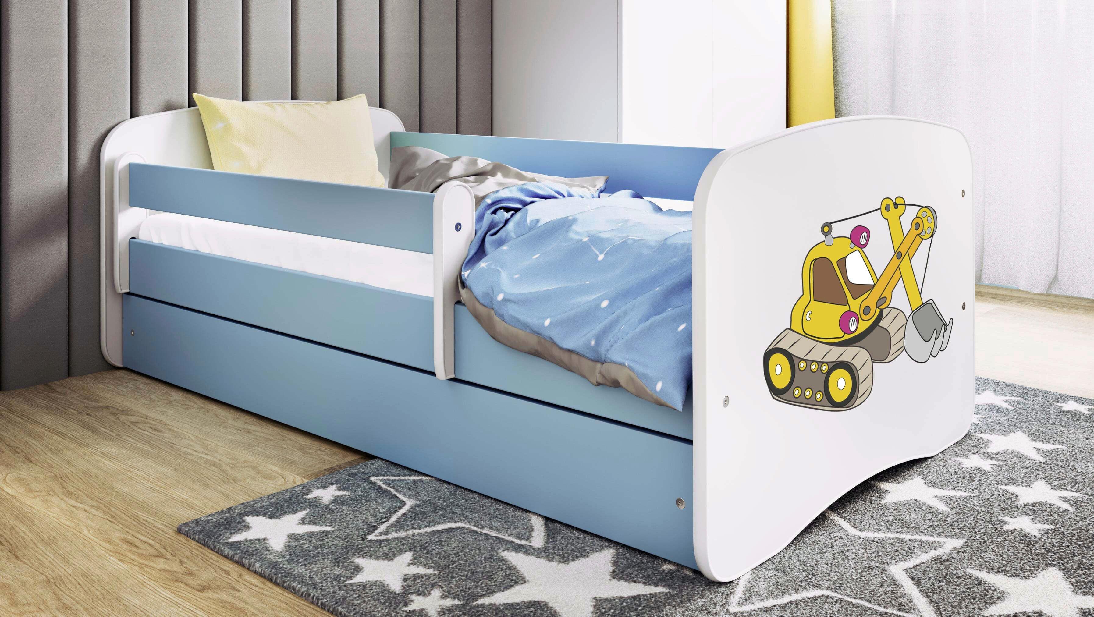 Kinder-/Juniorbett Babydreams Inkl. Matratze 80x160 - Blau/Birkefarben, MODERN, Holz/Holzwerkstoff (80/160cm) - MID.YOU