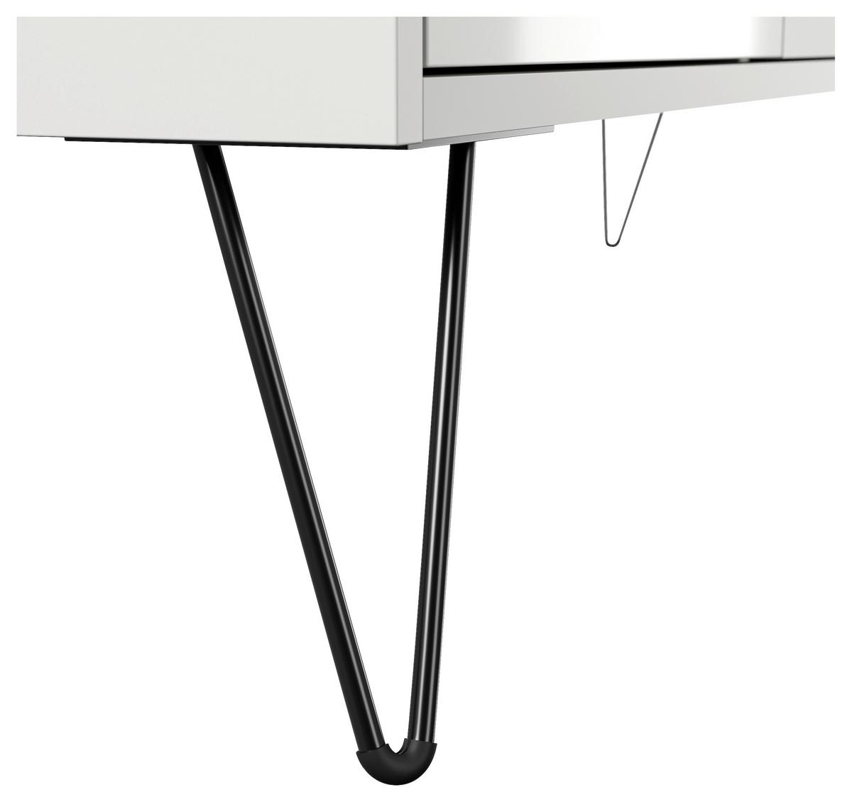 Sideboard Posseik Industrial Weiß/eichefarben B: 155 Cm - Weiß Hochglanz/Eichefarben, Design, Holzwerkstoff (155/93,6/42cm) - P & B