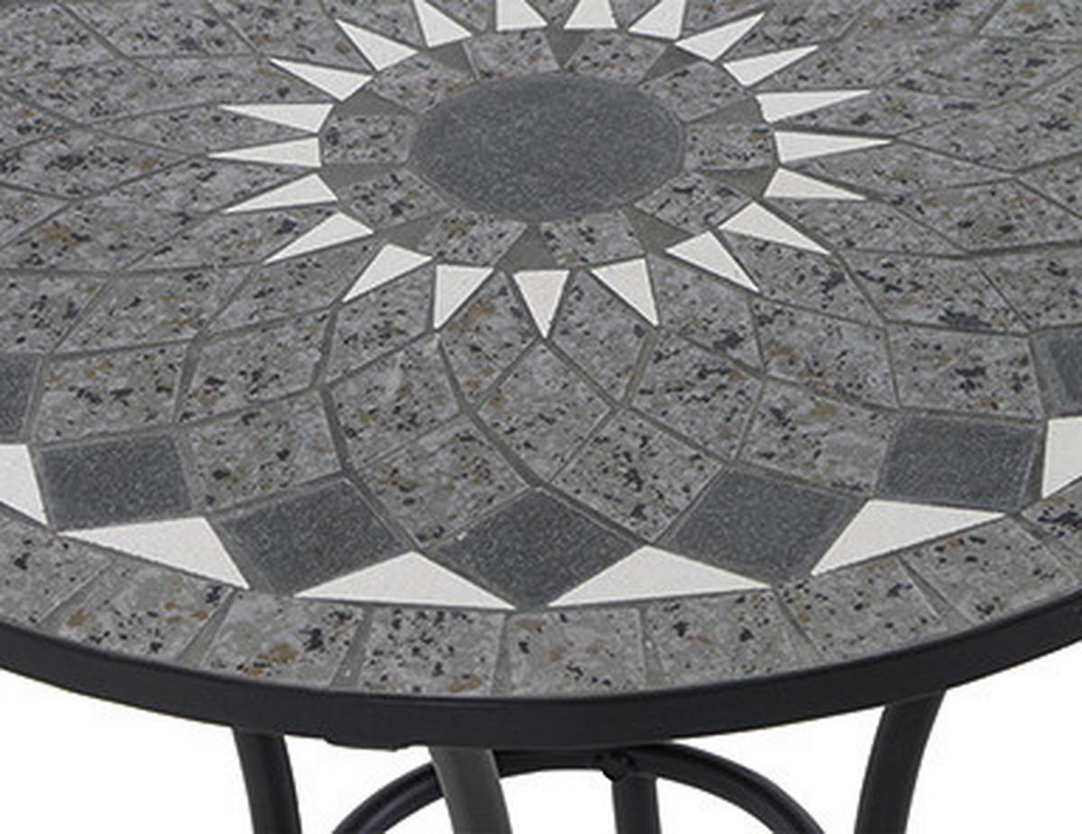 Gartentisch J53788 - Schwarz, KONVENTIONELL, Keramik/Metall (70/70/71cm) - Siena Garden