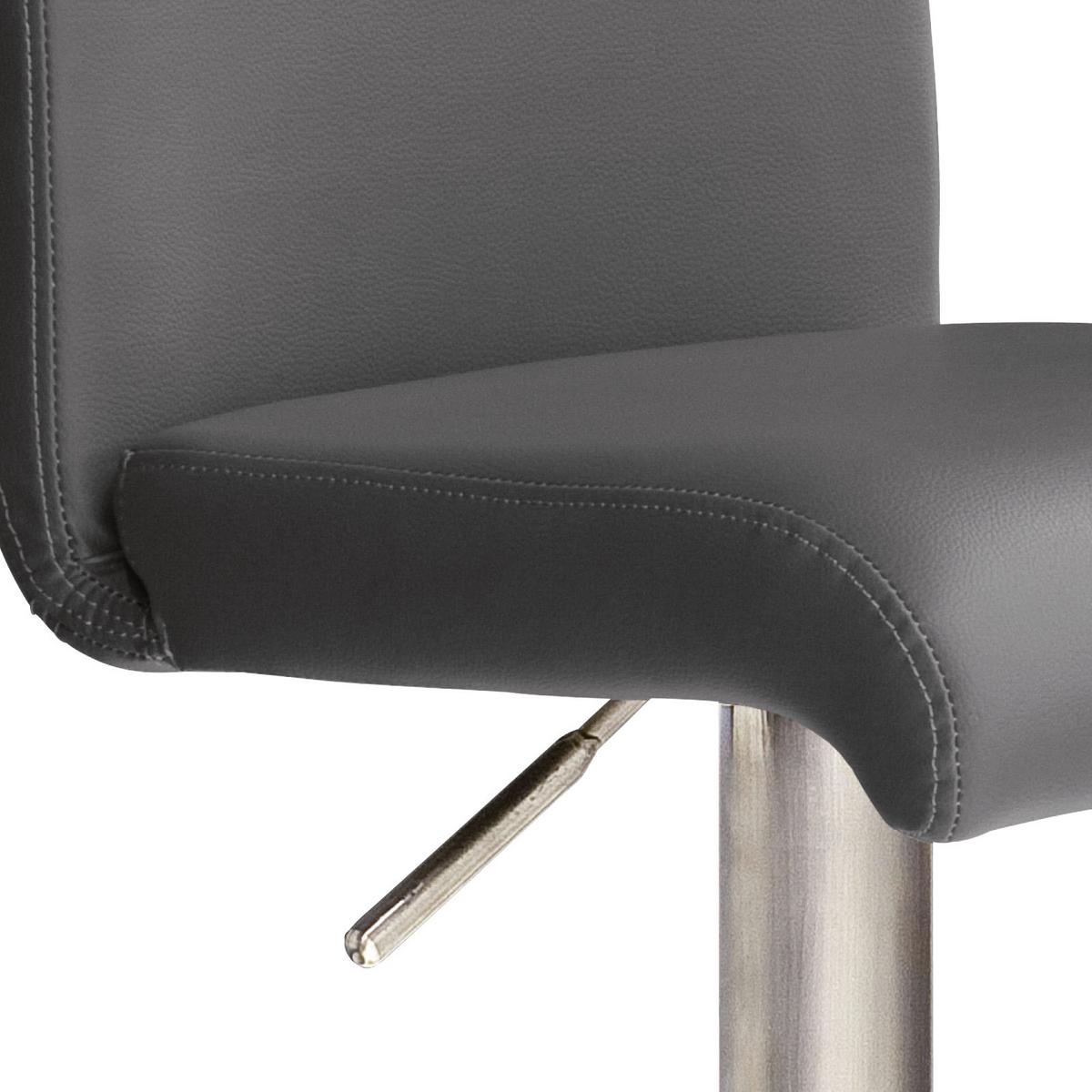 Barhocker höhenverstellbar Bardo Schwarz/Edelstahlfarben - Edelstahlfarben/Schwarz, Design, Textil/Metall (42/91-116/50cm) - Livetastic