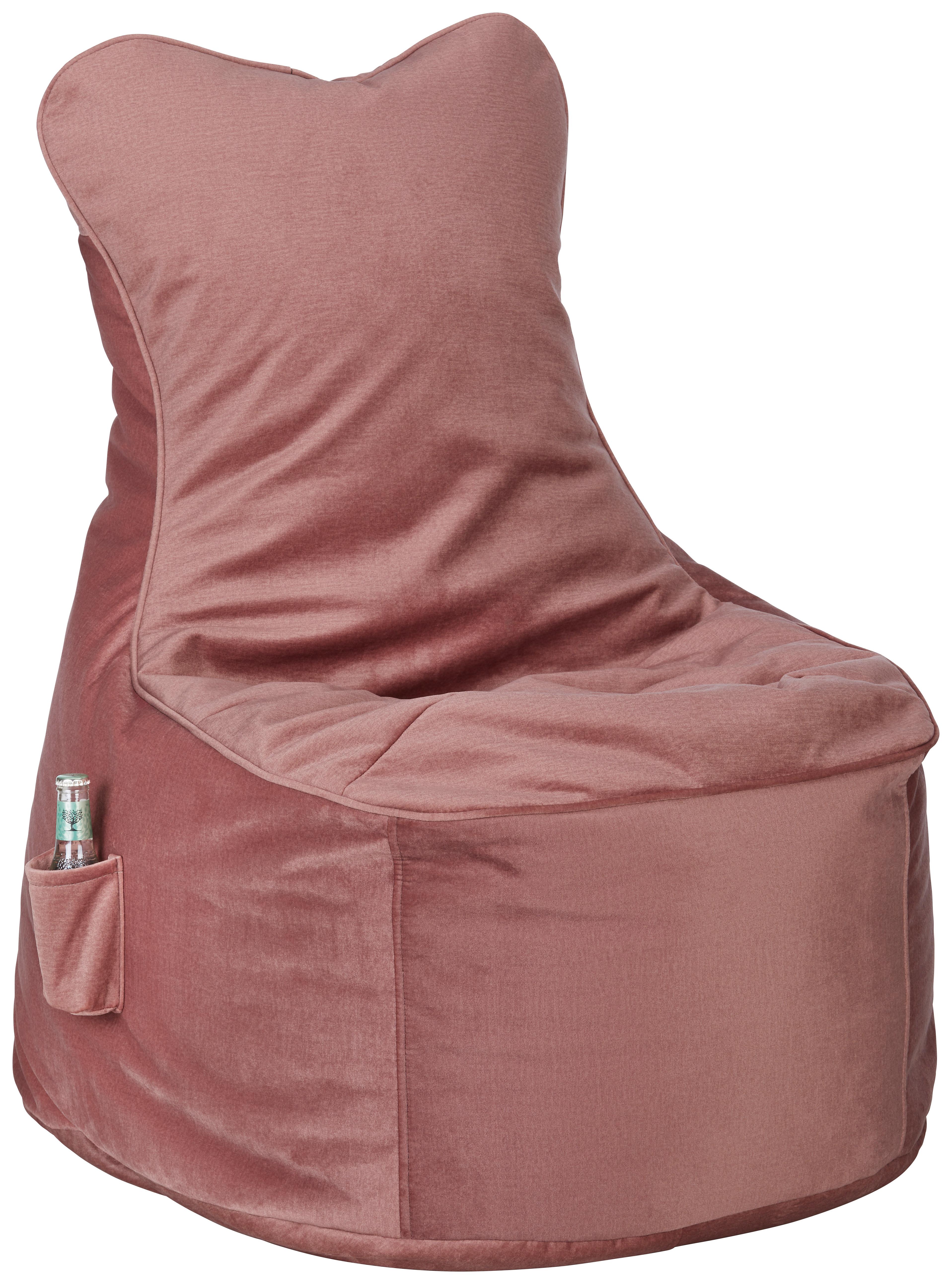 Sedací vak CORTONA SAMT růžová - růžová (75/95/65cm) - Modern Living