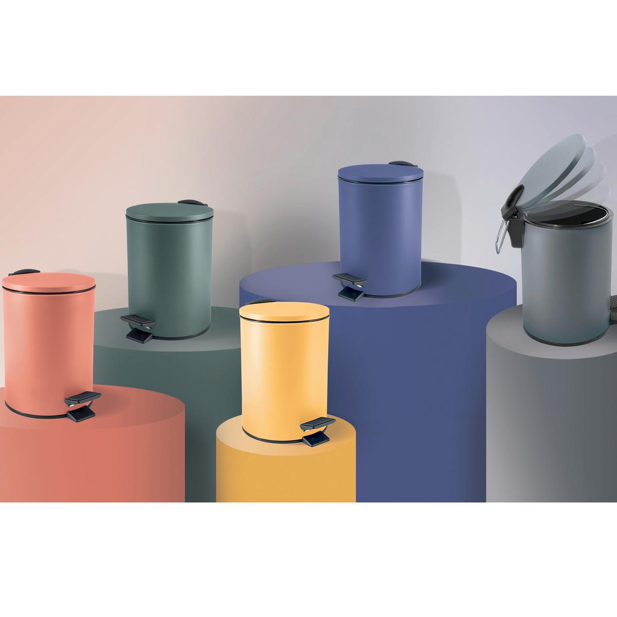 TRETEIMER ADELAR - Terracotta/Schwarz, Basics, Kunststoff/Metall (16.80/16.80/25.00cm) - Spirella