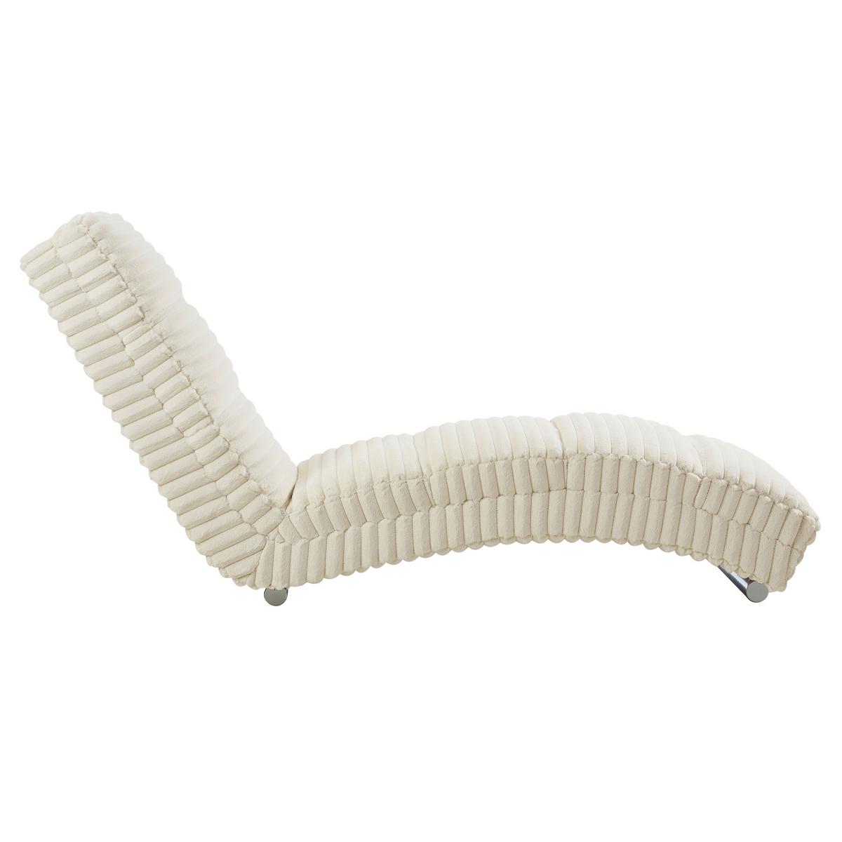 Relaxliege Chaiselongue, Beige B: 170 Cm - Chromfarben/Beige, MODERN, Textil (170/82/60cm) - Livetastic