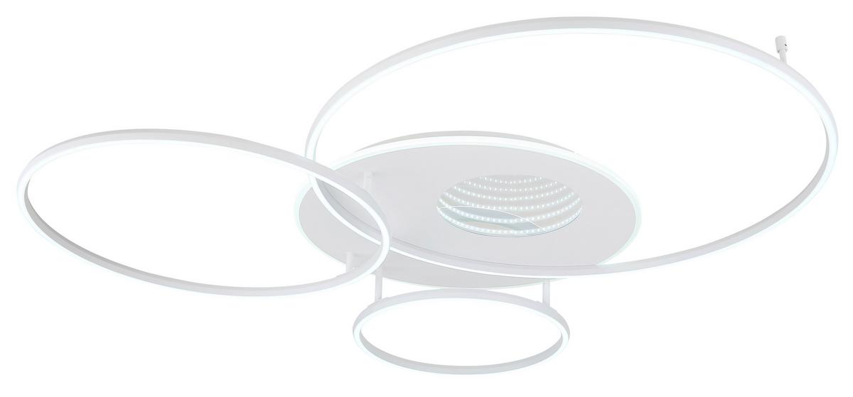 LED-Deckenleuchte Memory-Funktion - Weiß, Design, Kunststoff/Metall (126,4/105,3/13cm) - Globo
