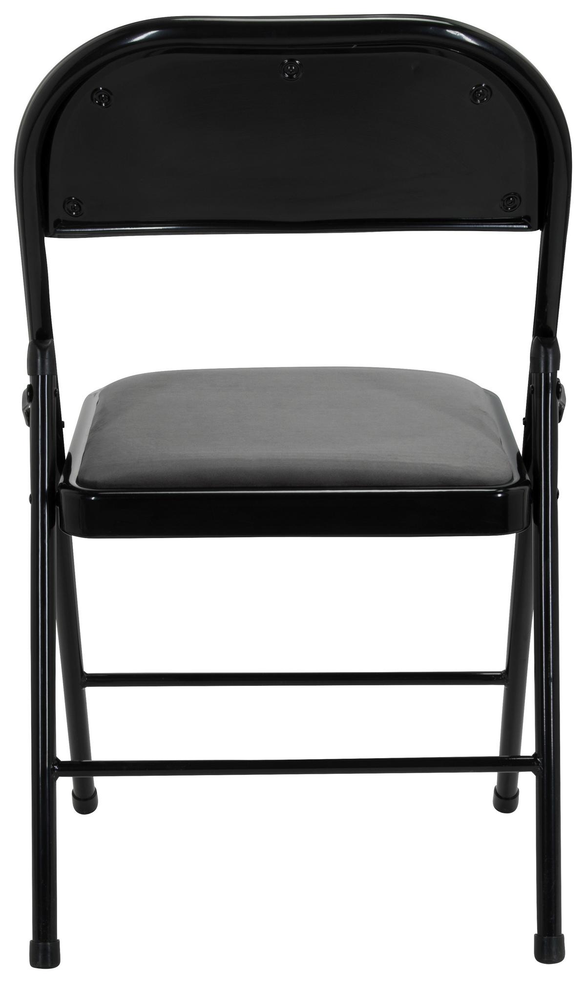 Klappstuhl Tudela I Samt Schwarz/dunkelgrau - Dunkelgrau/Schwarz, Basics, Textil/Metall (44/80/49cm) - MID.YOU