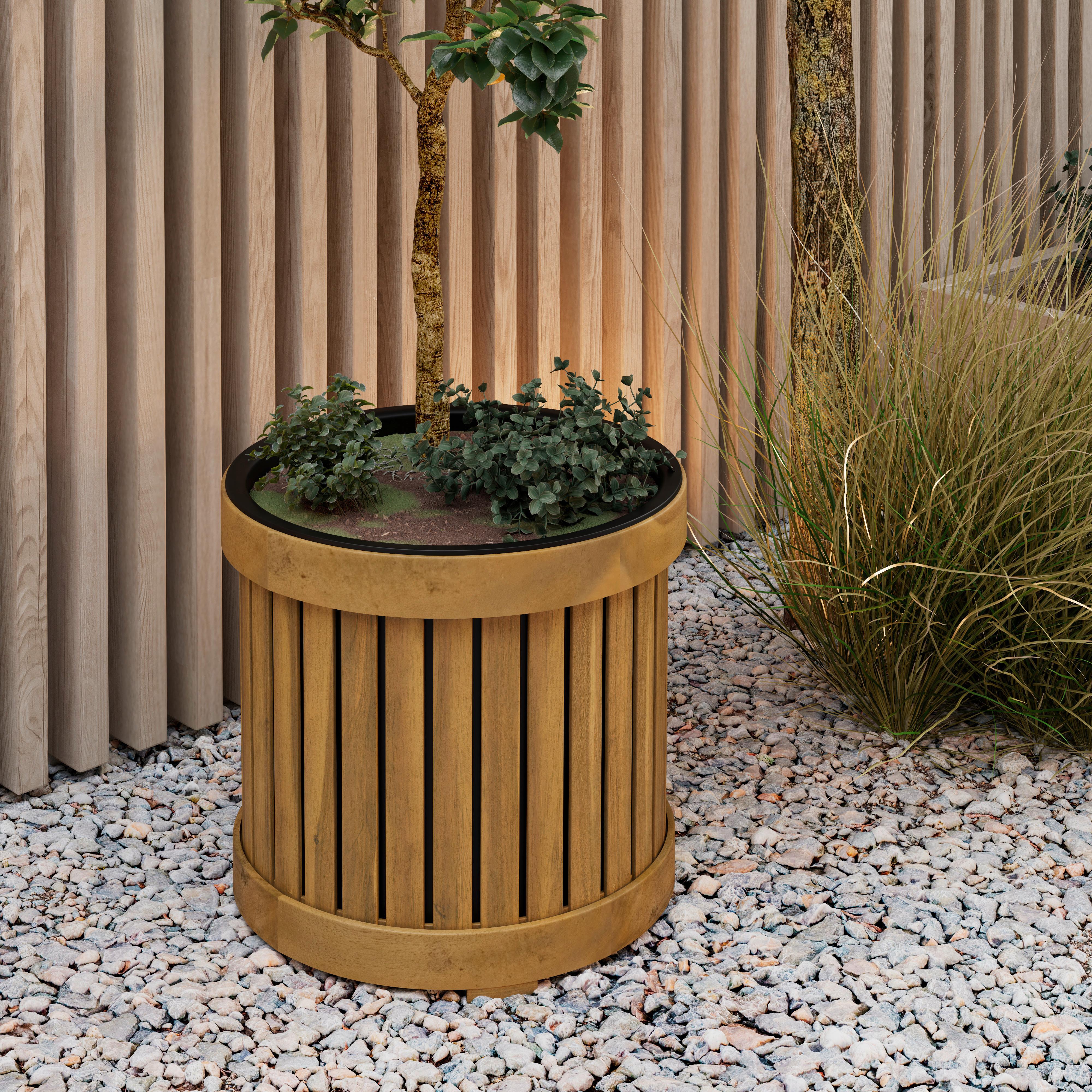 VYSOKÝ ZÁHON MARLO - čierna/farba akácie, Modern, drevo/plast (48/44/48cm) - Bessagi Garden