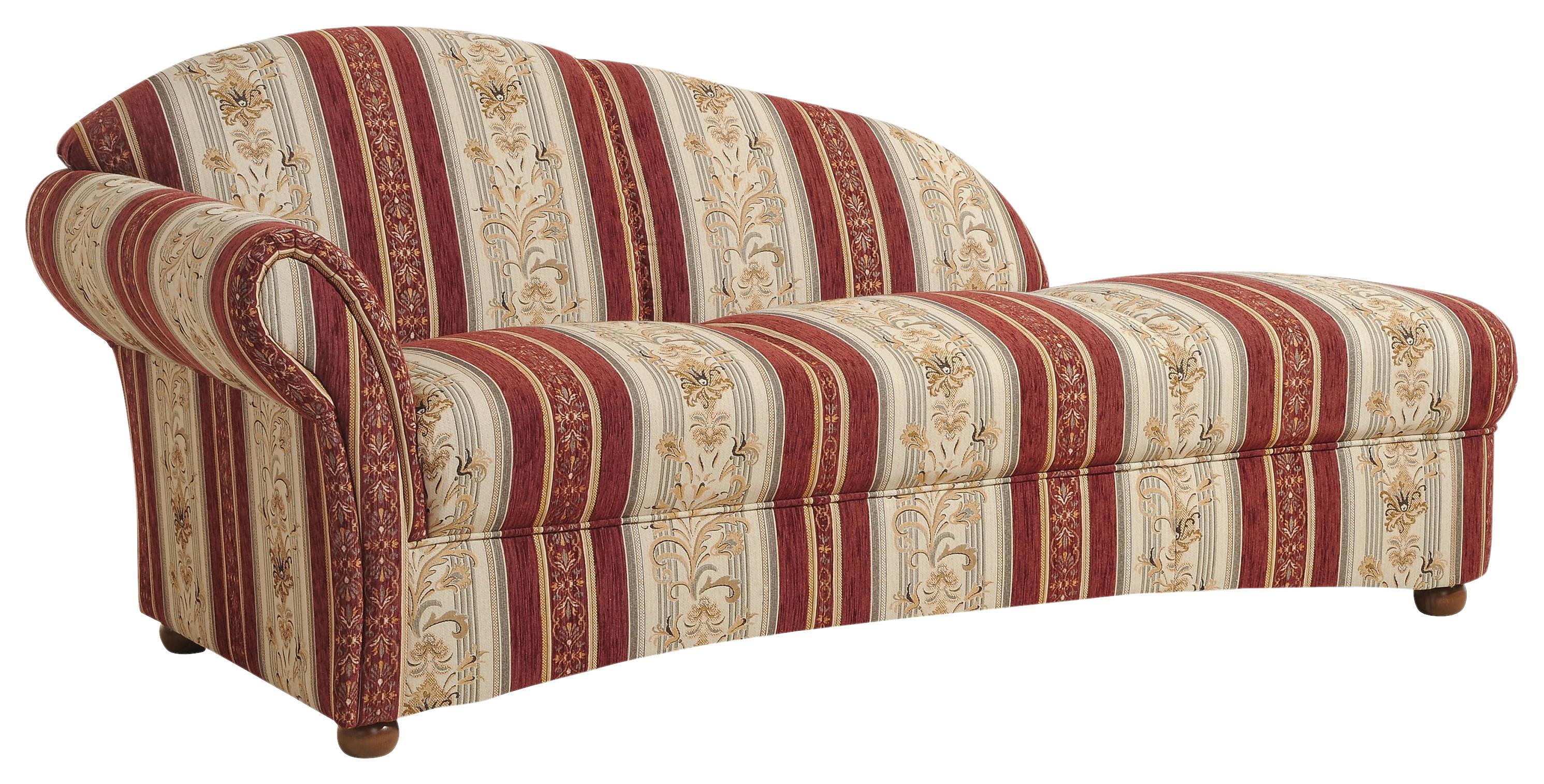 Recamiere Corona Rot/Beige, Streifen Design - Beige/Rot, Design, Textil (191/83/81cm) - Max Winzer