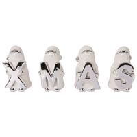 Dekor Felirat Xmas - ezüstszínű/fehér, Basics, kerámia (7/11,5/6,5cm) - Ondega