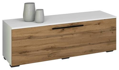 Nízka komoda Arila š: 115 cm, dub medový/biela - čierna/biela, Modern, kompozitné drevo/plast (115/39/40cm) - MID.YOU