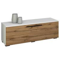 Nízka komoda Arila š: 115 cm, dub medový/biela - čierna/biela, Modern, kompozitné drevo/plast (115/39/40cm) - MID.YOU