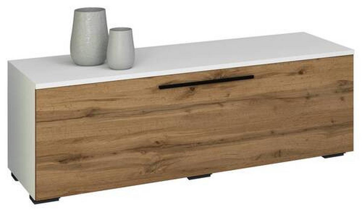 Nízka komoda Arila š: 115 cm, dub medový/biela - čierna/biela, Modern, kompozitné drevo/plast (115/39/40cm) - MID.YOU