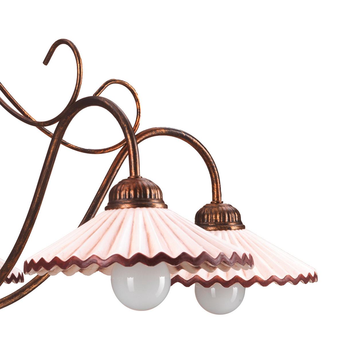 Kronleuchter 4257/5b - Bernsteinfarben, KONVENTIONELL, Keramik/Metall (85/110cm)