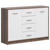 Kommode Nepo Plus Chest Of Drawers - Eichefarben/Schwarz, Design, Holzwerkstoff (118,5/84/34cm)