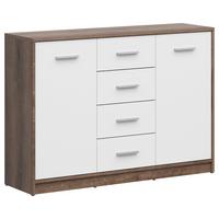 Kommode Nepo Plus Chest Of Drawers - Eichefarben/Schwarz, Design, Holzwerkstoff (118,5/84/34cm)