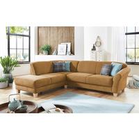 Ecksofa Gotland senfgelb mit Bettkasten 212x257 cm - Senfgelb/Naturfarben, KONVENTIONELL, Textil (212/257cm) - Sit & More