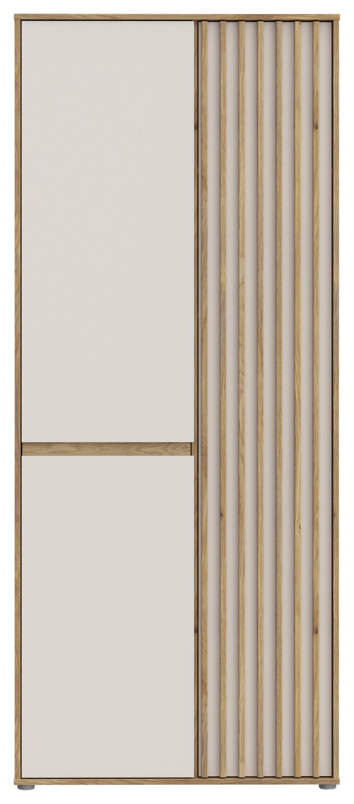 Comodă Înaltă Eliston - tölgyfa színű/homokszínű, Natur, műanyag/faalapú anyag (84/200,1/54cm) - Modern Living