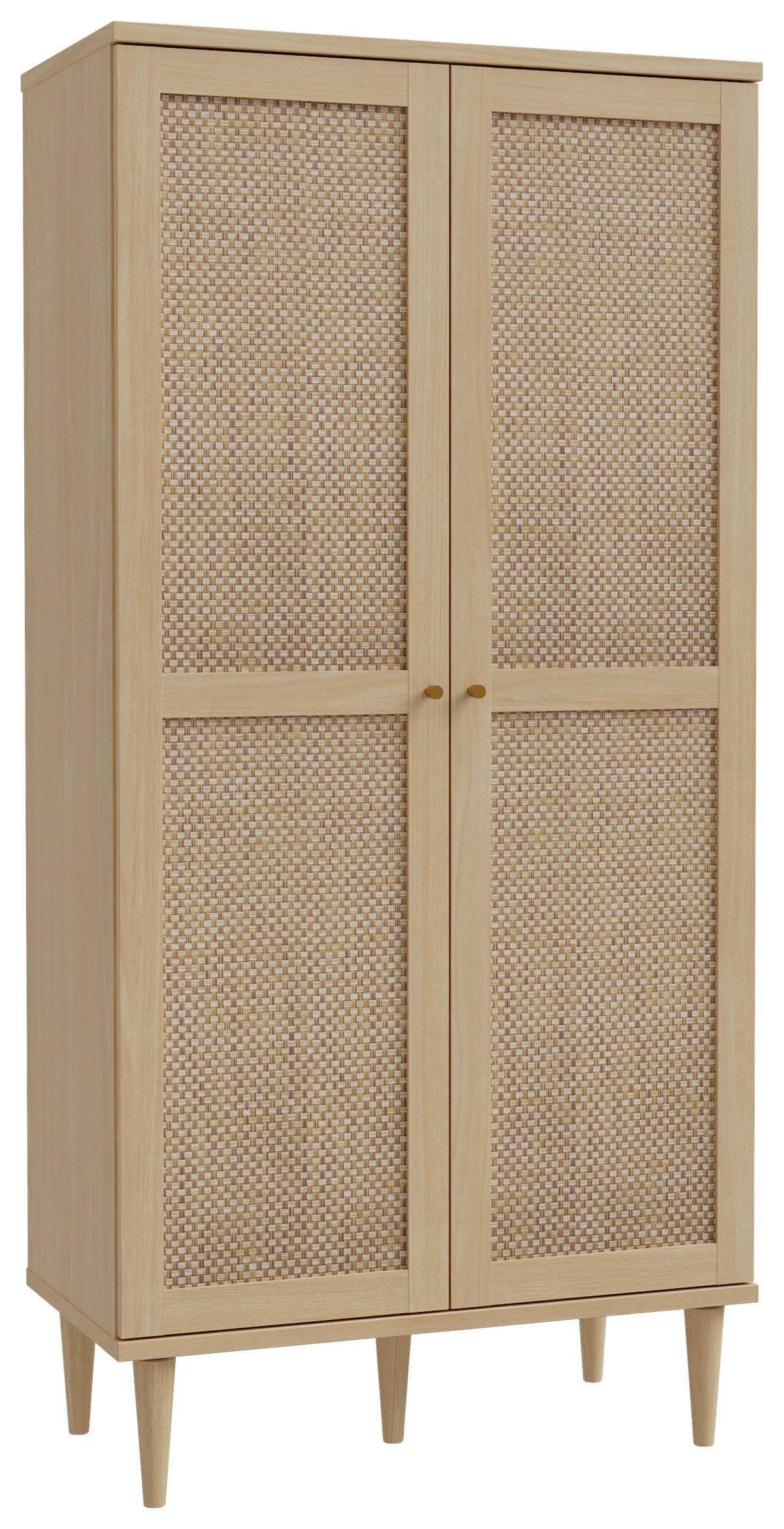 Skriňa Calasetta š: 80 cm - zlatá/farba duba, Natur, kov/drevo (80,1/166,6/41,4cm)