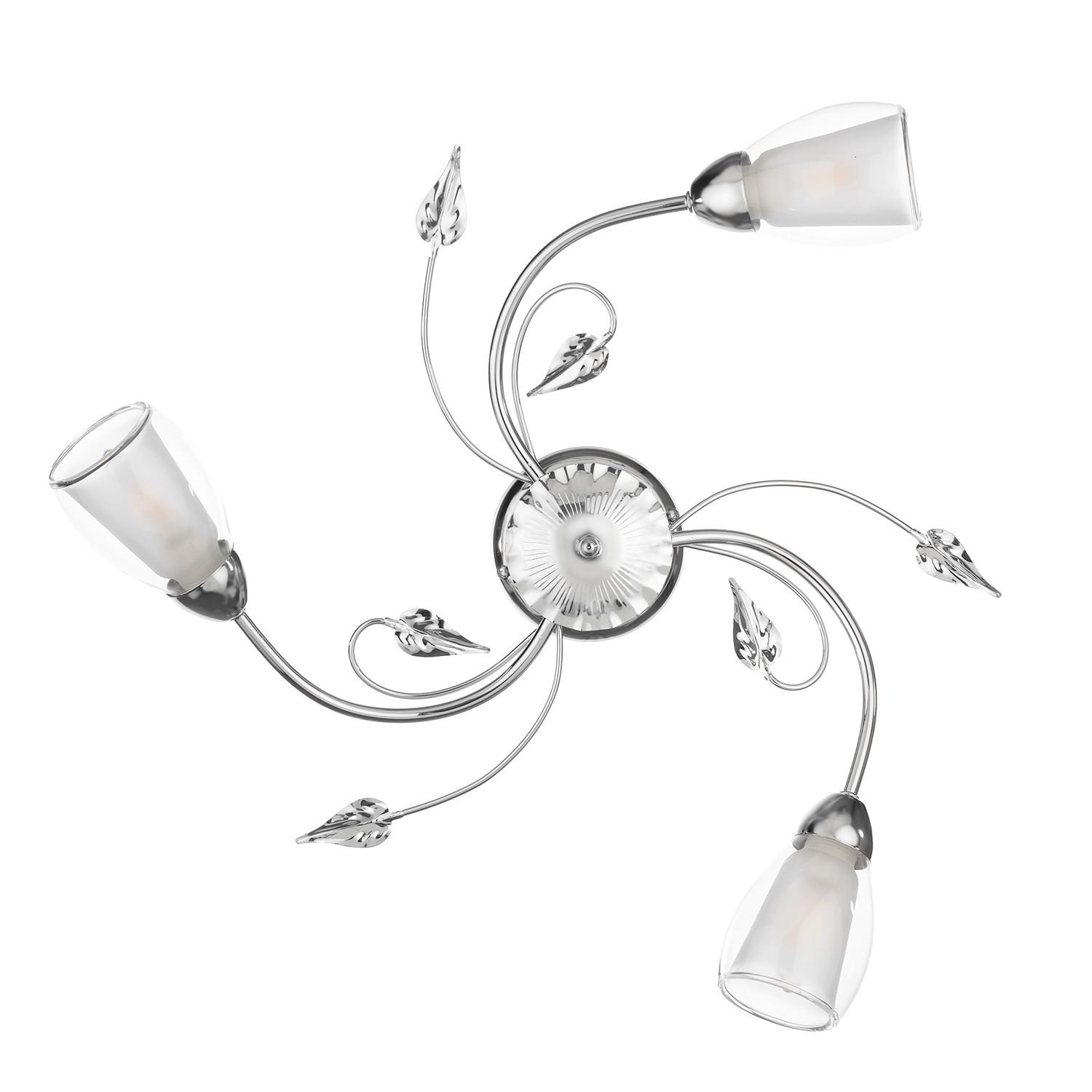 Deckenleuchte Luci Chromfarben D: 50 Cm - Chromfarben, KONVENTIONELL, Glas/Metall (50/20cm)