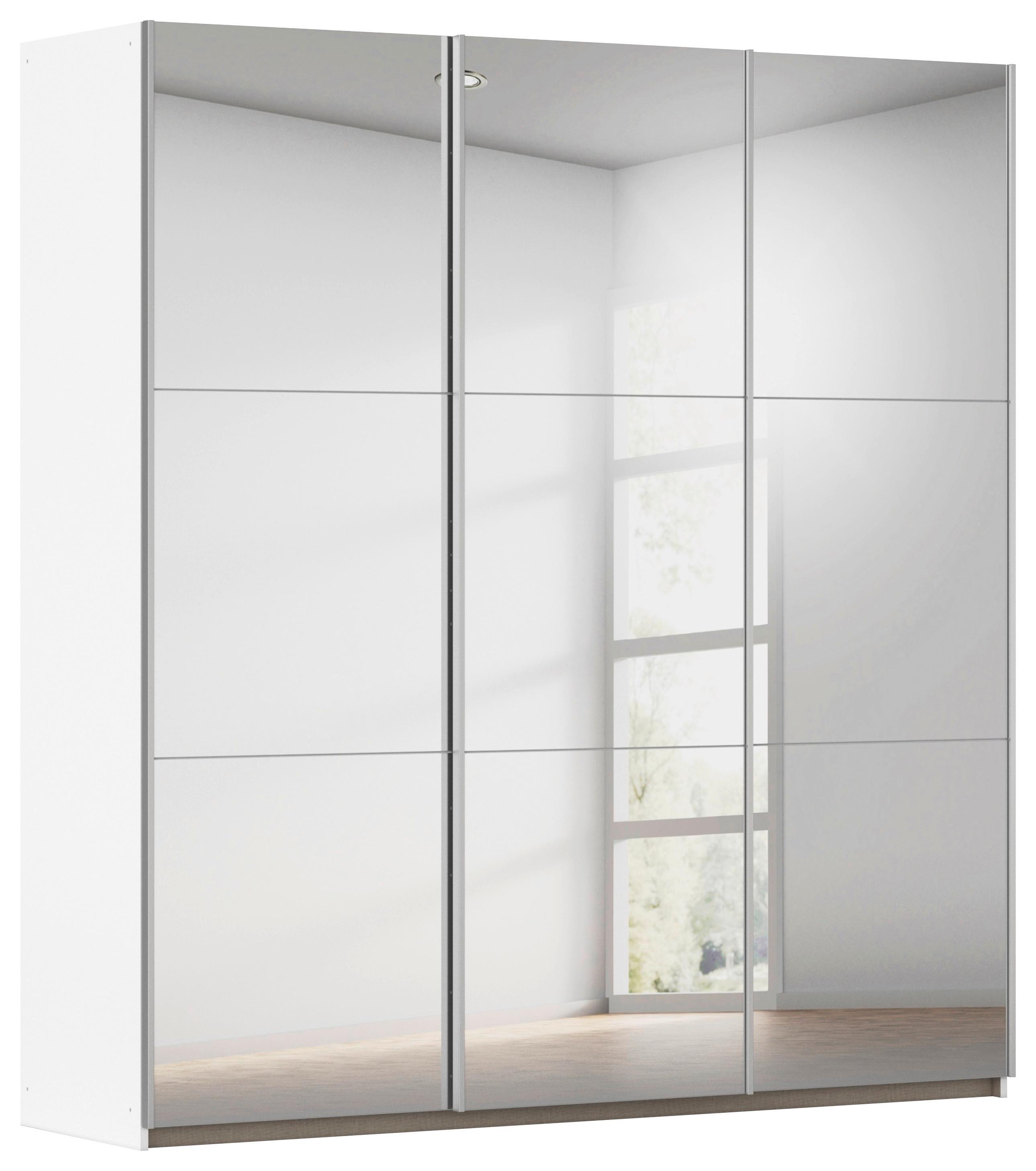 SCHWEBETÜRENSCHRANK Berny, Alpinweiß B: 196 cm - Weiß, Trend, Holzwerkstoff (196/210/59cm)