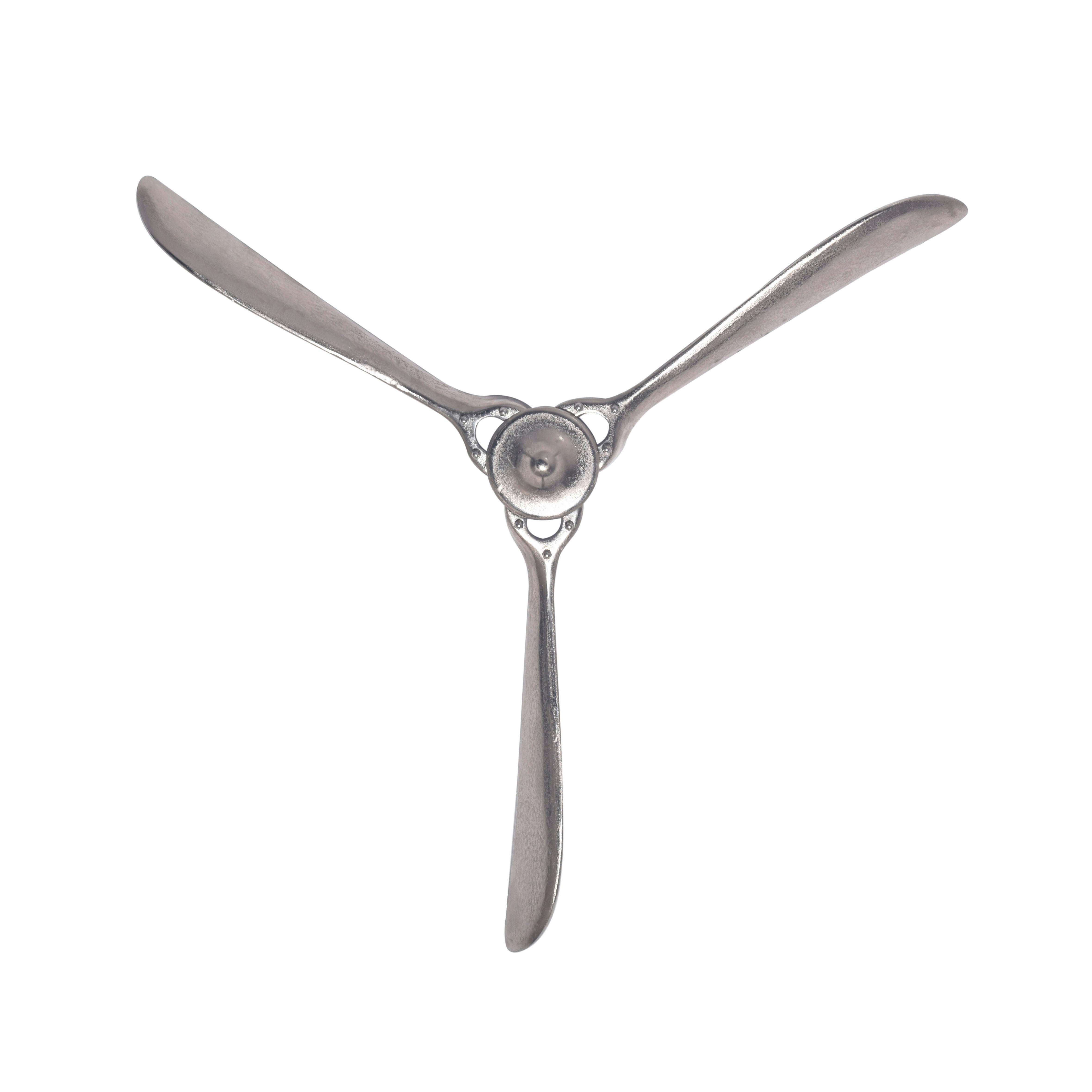 Wanddeko Propeller Silberfarben B: 85cm - Silberfarben, KONVENTIONELL, Metall (85/85/10cm) - Livetastic