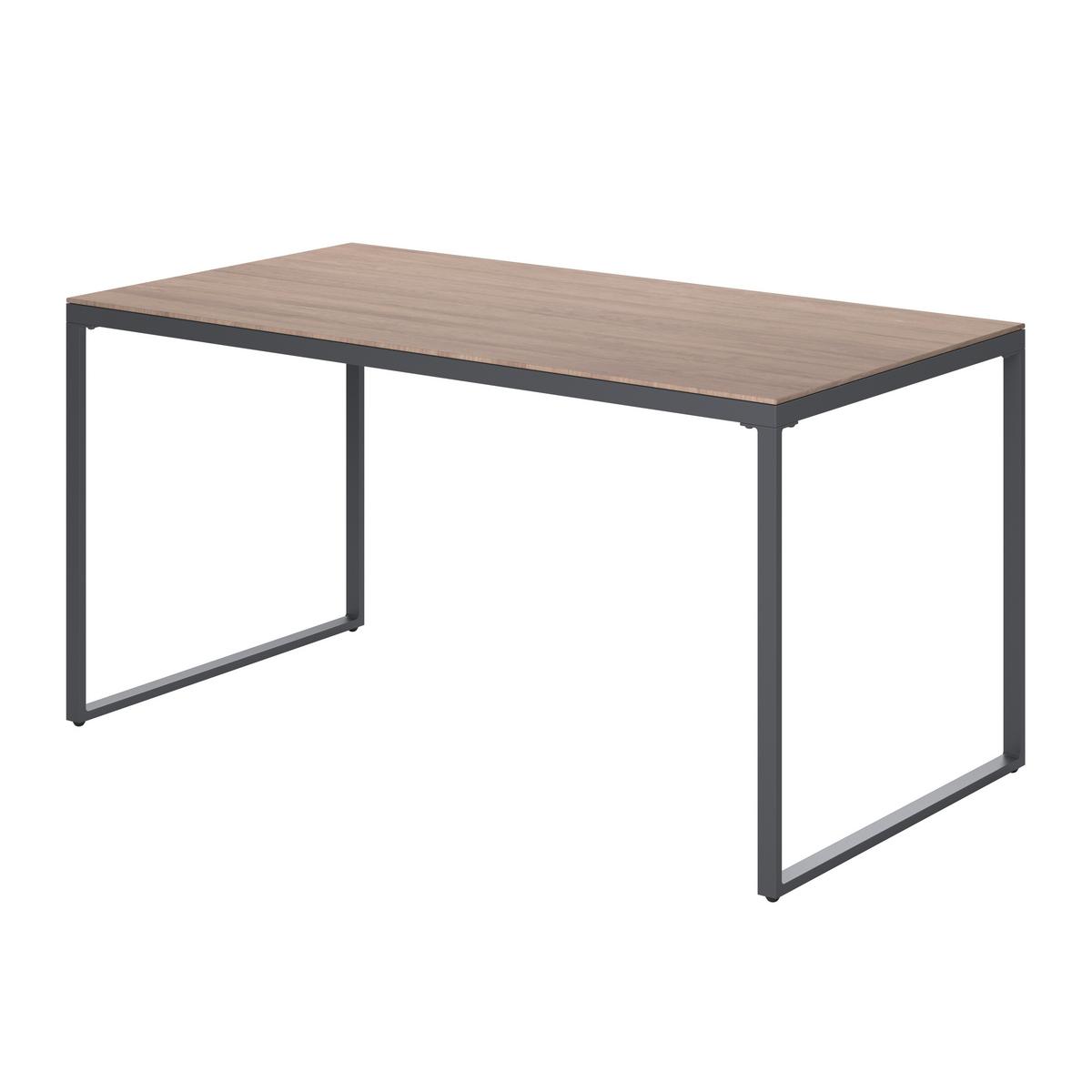 Loungegarnitur Lyon - Dunkelgrau/Beige, MODERN, Glas/Kunststoff (244,50/187cm) - Beldano